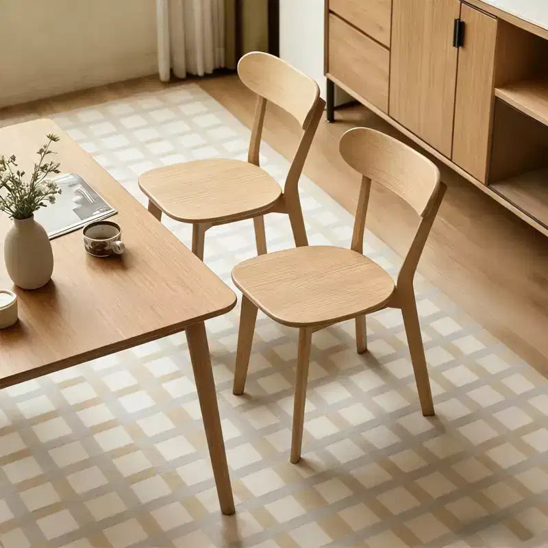 Chaises de salle à manger GDFStudio Dalton Mid Century Modern en bois massif avec dossier incurvé ergonomique (lot de 2)