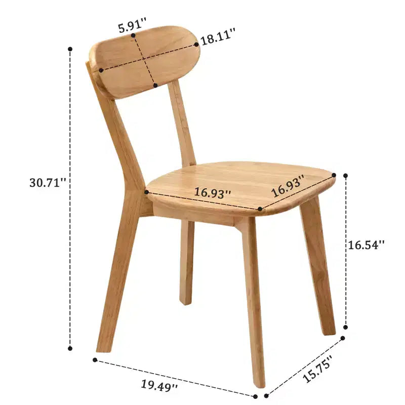 Chaises de salle à manger GDFStudio Dalton Mid Century Modern en bois massif avec dossier incurvé ergonomique (lot de 2)