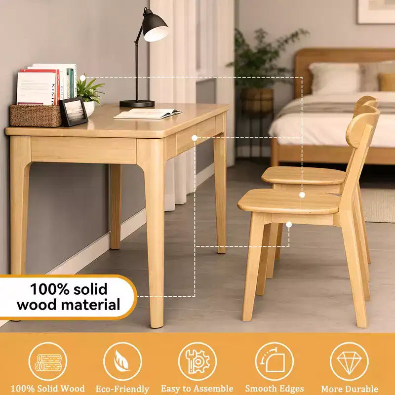 Chaises de salle à manger GDFStudio Dalton Mid Century Modern en bois massif avec dossier incurvé ergonomique (lot de 2)