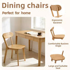 Chaises de salle à manger GDFStudio Dalton Mid Century Modern en bois massif avec dossier incurvé ergonomique (lot de 2)