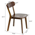 Chaises de salle à manger GDFStudio Dalton Mid Century Modern en bois massif avec dossier incurvé ergonomique (lot de 2)