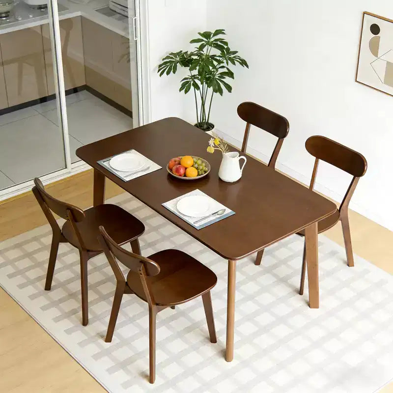 Chaises de salle à manger GDFStudio Dalton Mid Century Modern en bois massif avec dossier incurvé ergonomique (lot de 2)