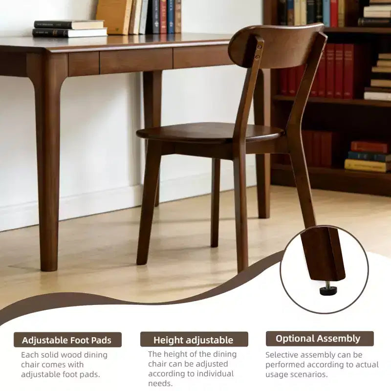 Chaises de salle à manger GDFStudio Dalton Mid Century Modern en bois massif avec dossier incurvé ergonomique (lot de 2)