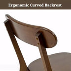Chaises de salle à manger GDFStudio Dalton Mid Century Modern en bois massif avec dossier incurvé ergonomique (lot de 2)