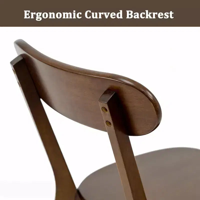 Chaises de salle à manger GDFStudio Dalton Mid Century Modern en bois massif avec dossier incurvé ergonomique (lot de 2)