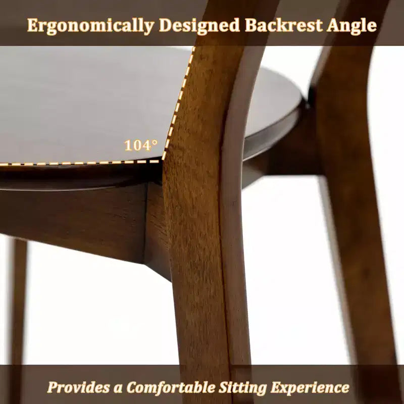 Chaises de salle à manger GDFStudio Dalton Mid Century Modern en bois massif avec dossier incurvé ergonomique (lot de 2)
