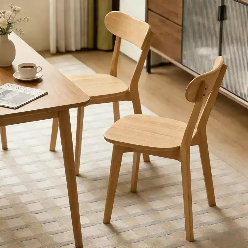 Chaises de salle à manger GDFStudio Dalton Mid Century Modern en bois massif avec dossier incurvé ergonomique (lot de 2)