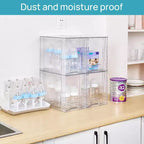 Vtopmart Lot de 4 tiroirs de rangement empilables en plastique transparent de 24,6 cm, pour soins de la peau, fournitures de salle de bain, idéal pour les armoires, sous l'évier, la coiffeuse, la cuisine, le garde-manger