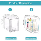 Vtopmart Lot de 4 tiroirs de rangement empilables en plastique transparent de 24,6 cm, pour soins de la peau, fournitures de salle de bain, idéal pour les armoires, sous l'évier, la coiffeuse, la cuisine, le garde-manger