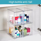 Vtopmart Lot de 4 tiroirs de rangement empilables en plastique transparent de 24,6 cm, pour soins de la peau, fournitures de salle de bain, idéal pour les armoires, sous l'évier, la coiffeuse, la cuisine, le garde-manger