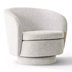 Ensemble de 3 pièces d'assise moderne avec 2 fauteuils pivotants ronds et une table d'appoint ronde à piédestal noire pour salon ou coin lecture - Panipeachy