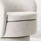 Ensemble de 3 pièces d'assise moderne avec 2 fauteuils pivotants ronds et une table d'appoint ronde à piédestal noire pour salon ou coin lecture - Panipeachy