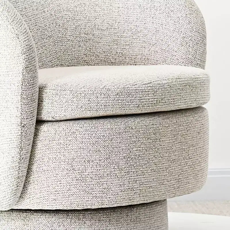 Ensemble de 3 pièces d'assise moderne avec 2 fauteuils pivotants ronds et une table d'appoint ronde à piédestal noire pour salon ou coin lecture - Panipeachy