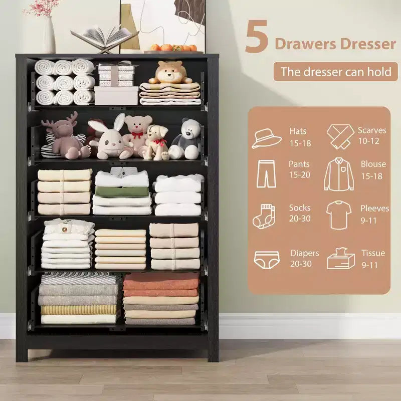 Commode simple et moderne pour chambre à coucher, commode de rangement en bois avec tiroirs profonds pour salon, couloir, entrée