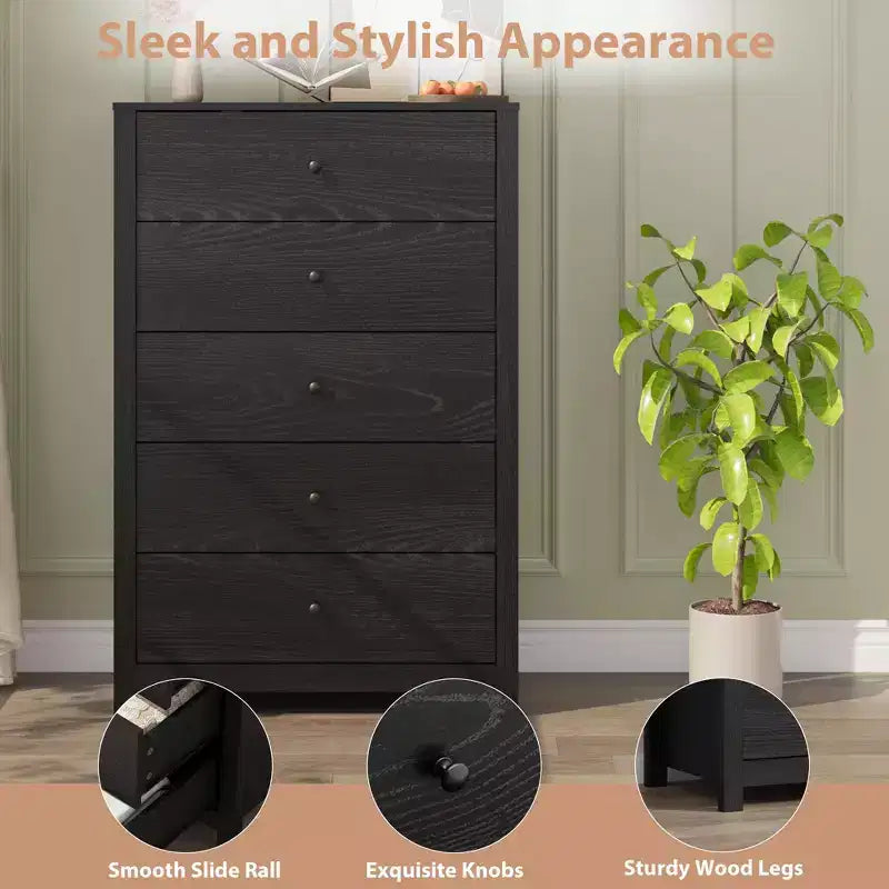 Commode simple et moderne pour chambre à coucher, commode de rangement en bois avec tiroirs profonds pour salon, couloir, entrée
