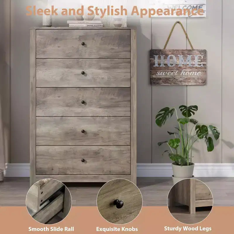 Commode simple et moderne pour chambre à coucher, commode de rangement en bois avec tiroirs profonds pour salon, couloir, entrée