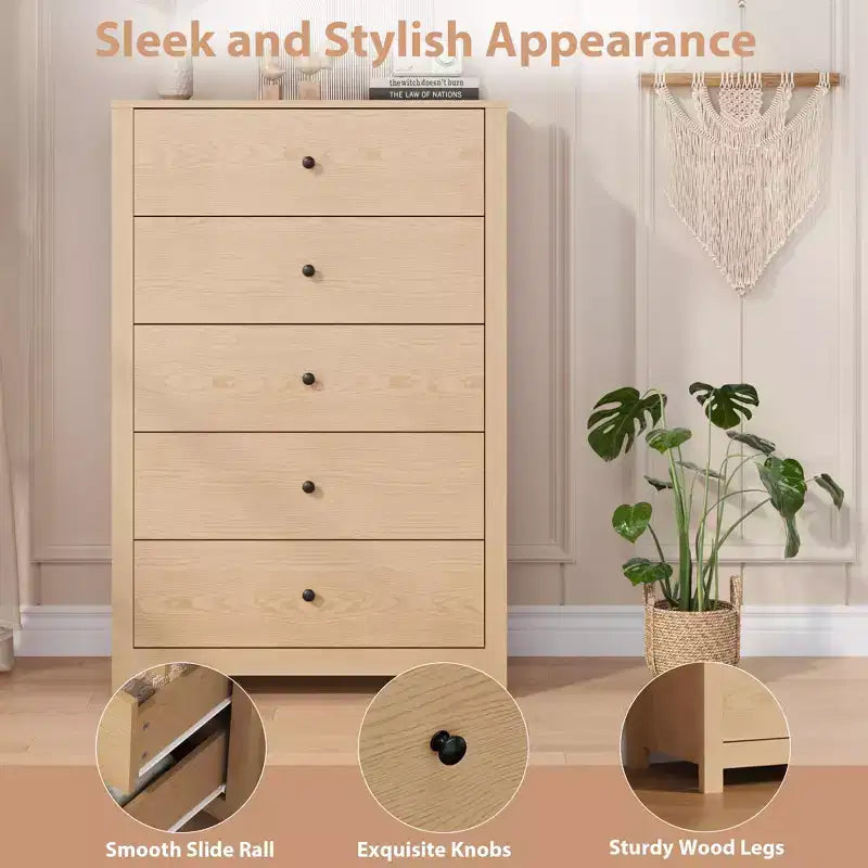 Commode simple et moderne pour chambre à coucher, commode de rangement en bois avec tiroirs profonds pour salon, couloir, entrée