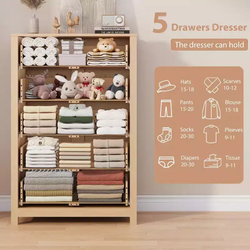 Commode simple et moderne pour chambre à coucher, commode de rangement en bois avec tiroirs profonds pour salon, couloir, entrée