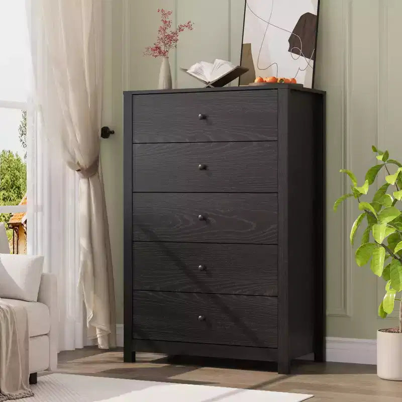 Commode simple et moderne pour chambre à coucher, commode de rangement en bois avec tiroirs profonds pour salon, couloir, entrée