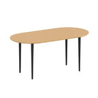 HomeRoots 67 Natural and Black Solid Wood Oval Dining Table