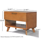 Christopher Knight Home Vasilisa Table de chevet mi-siècle moderne en bois d'hévéa avec 1 tiroir et 1 étagère ouverte
