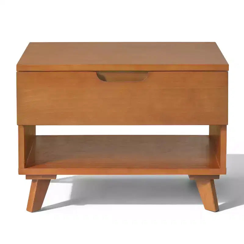 Christopher Knight Home Vasilisa Table de chevet mi-siècle moderne en bois d'hévéa avec 1 tiroir et 1 étagère ouverte