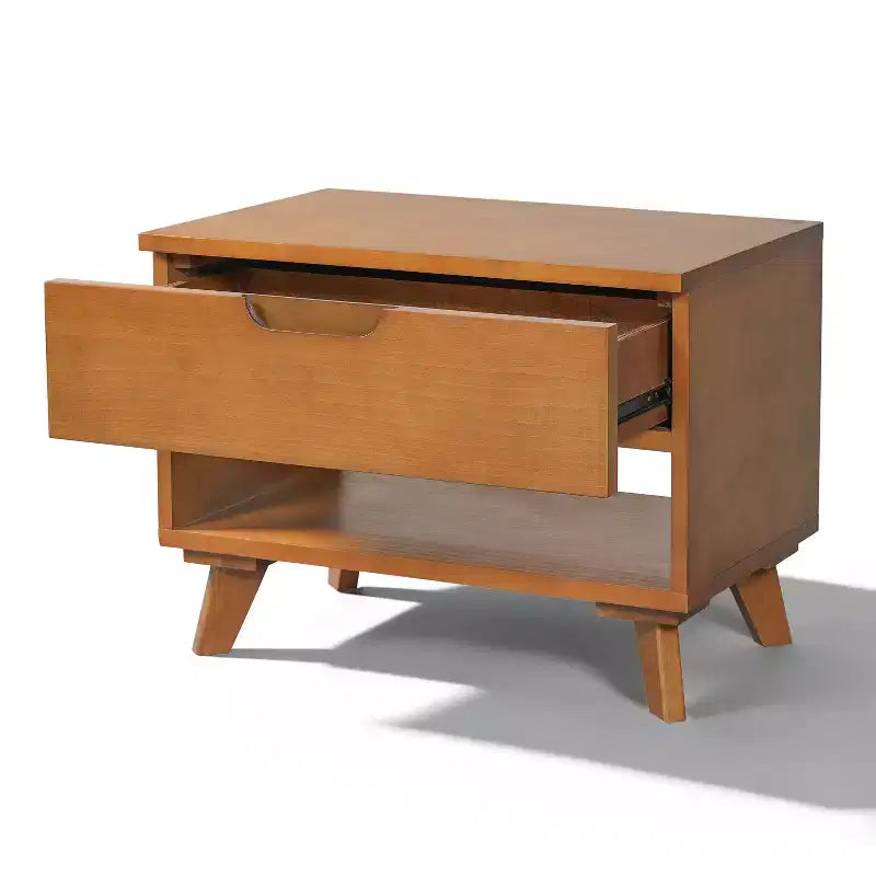 Christopher Knight Home Vasilisa Table de chevet mi-siècle moderne en bois d'hévéa avec 1 tiroir et 1 étagère ouverte