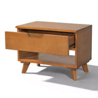 Christopher Knight Home Vasilisa Table de chevet mi-siècle moderne en bois d'hévéa avec 1 tiroir et 1 étagère ouverte