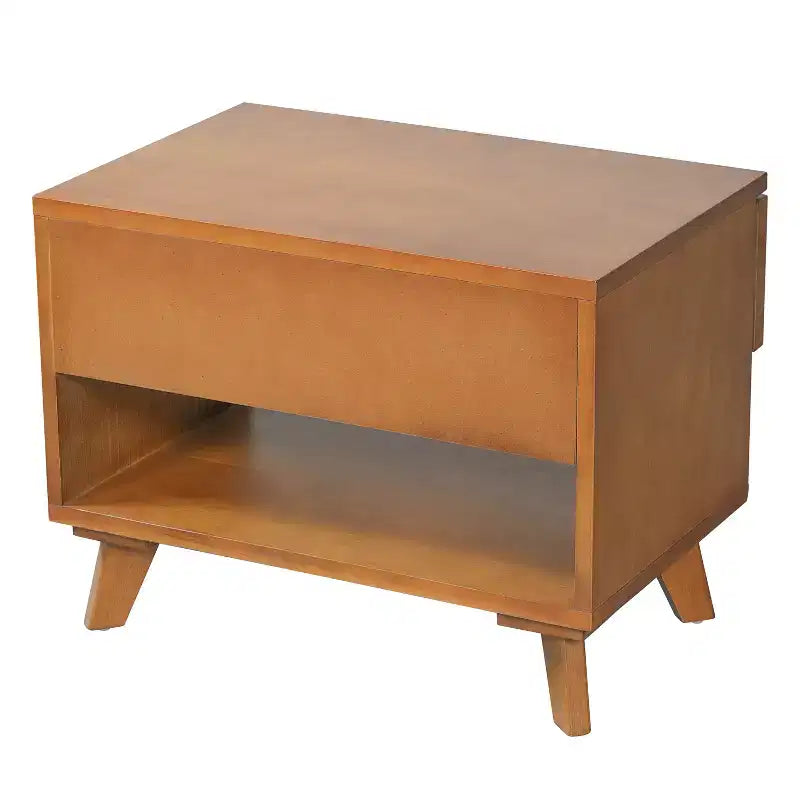 Christopher Knight Home Vasilisa Table de chevet mi-siècle moderne en bois d'hévéa avec 1 tiroir et 1 étagère ouverte
