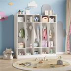 Vestiaire à 5 sections avec 10 casiers et crochets - Organisateur de rangement spacieux pour enfants, salle de classe, crèche, maternelle