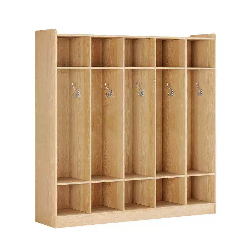Vestiaire à 5 sections avec 10 casiers et crochets - Organisateur de rangement spacieux pour enfants, salle de classe, crèche, maternelle
