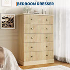 Commode haute 5 tiroirs peu encombrante pour chambre à coucher – Armoire verticale moderne, meuble de rangement spacieux – Idéal pour les vêtements et l'organisation de la maison