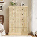 Commode haute 5 tiroirs peu encombrante pour chambre à coucher – Armoire verticale moderne, meuble de rangement spacieux – Idéal pour les vêtements et l'organisation de la maison