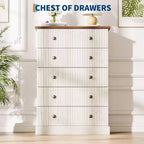 Commode haute 5 tiroirs peu encombrante pour chambre à coucher – Armoire verticale moderne, meuble de rangement spacieux – Idéal pour les vêtements et l'organisation de la maison