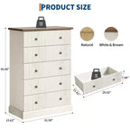 Commode haute 5 tiroirs peu encombrante pour chambre à coucher – Armoire verticale moderne, meuble de rangement spacieux – Idéal pour les vêtements et l'organisation de la maison