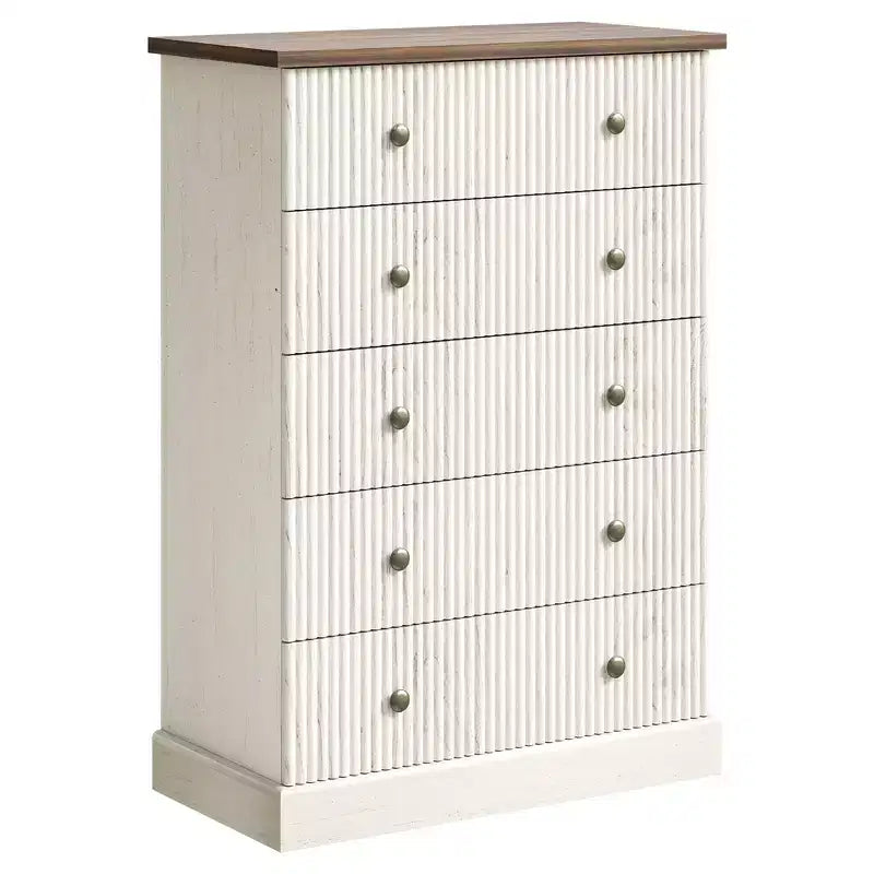 Space-Saving 5-Drawer Tall Dresser for Bedroom  Modern Vertical Chest, Spacious Storage Cabinet  Ideal for Clothes and Home Organization