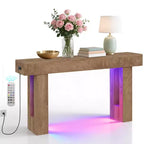 COZONY Table console de ferme 63", longue table basse derrière le canapé pour entrée, couloir, salon, design rectangulaire rustique