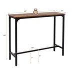 Costway Table de Bar Rectangulaire 48'' Table à Manger Cuisine avec Cadre en Acier et Pieds Réglables