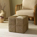 Pouffe en jonc de mer tressé Malta - CWK2028 - Naturel - Safavieh Couture