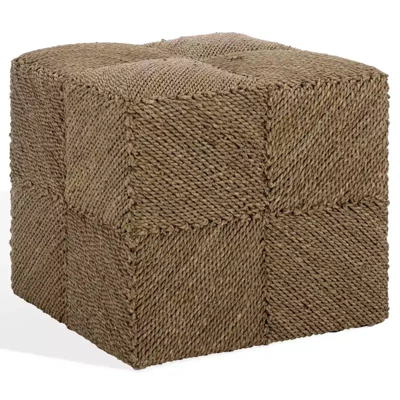 Pouffe en jonc de mer tressé Malta - CWK2028 - Naturel - Safavieh Couture