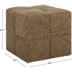 Pouffe en jonc de mer tressé Malta - CWK2028 - Naturel - Safavieh Couture