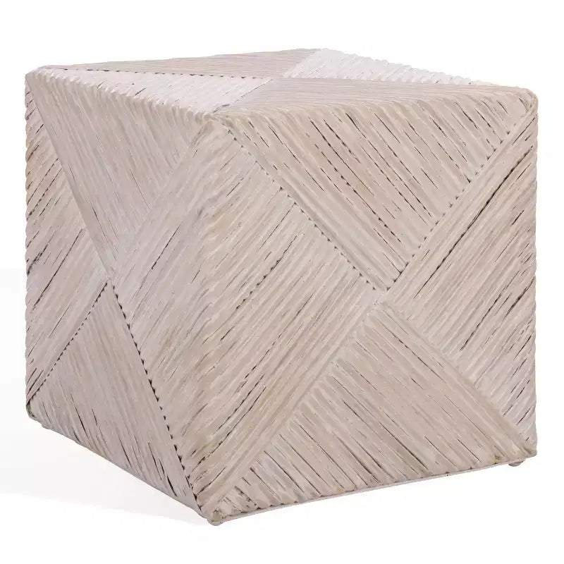 Ottoman en rotin tressé Wynrose - CWK2029 - Blanc cassé - Safavieh Couture