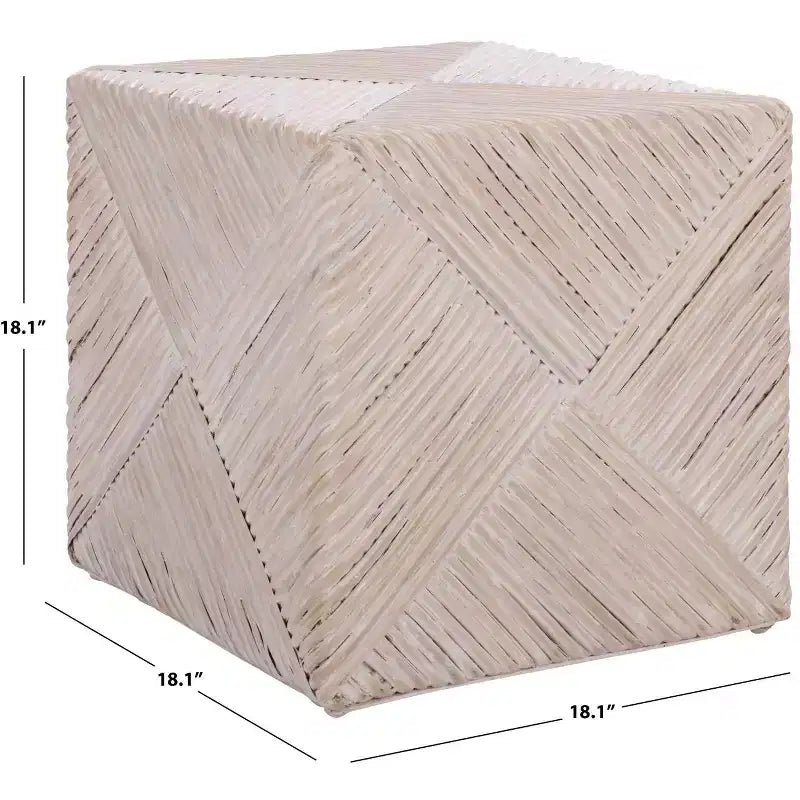 Ottoman en rotin tressé Wynrose - CWK2029 - Blanc cassé - Safavieh Couture