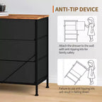COZONY 70.8 Commode en Tissu à 12 Tiroirs Meuble TV pour Téléviseurs de 65 à 80 Pouces, Grand Organiseur de Rangement avec Dessus en Bois pour Chambre à Coucher