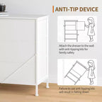 COZONY 70.8 Commode en Tissu à 12 Tiroirs Meuble TV pour Téléviseurs de 65 à 80 Pouces, Grand Organiseur de Rangement avec Dessus en Bois pour Chambre à Coucher
