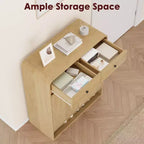 Meuble de rangement pour chaussures, meuble d'entrée autoportant avec coin arrondi, meuble étroit de grande capacité pour couloir, salon, chêne naturel