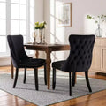 FurnitureR Set of 2 Velvet Tufted Dining Chairs with Nailhead Trim, Upholstered Kitchen Chairs, Modern Accent Dining Room Side Chairs