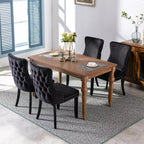 Lot de 2 chaises de salle à manger capitonnées en velours FurnitureR avec garniture cloutée, chaises de cuisine rembourrées, chaises d'appoint modernes pour salle à manger
