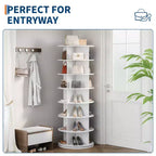 Tour de rangement rotative à 360° pour chaussures, organisateur vertical à 7 niveaux - Autonome, rangement peu encombrant pour 28 à 32 paires - Idéal pour entrée, placard, chambre à coucher