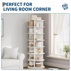 Tour de rangement rotative à 360° pour chaussures, organisateur vertical à 7 niveaux - Autonome, rangement peu encombrant pour 28 à 32 paires - Idéal pour entrée, placard, chambre à coucher